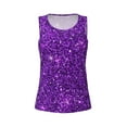 thumbnail image 4 of Haiem Purple Glitter Workout Tank Tops for Women, Athletic Sports Slim-Fit Tank Tops, Compression Sleeveless Dry Fit Shirts,Athletic Shirt-Small, 4 of 9