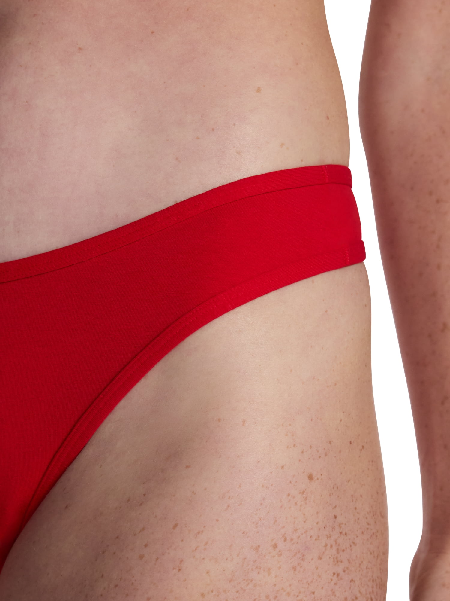 No Boundaries Cotton Blend Hi Cut Thong Panties, Women's XS-XXXL