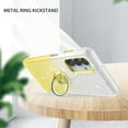 thumbnail image 6 of TJS Phone Case for Samsung Galaxy A13 5G, Galaxy A04s with Tempered Glass Screen Protector, Two Tone Shinny Glitter Metal Ring Magnetic Support Kickstand Cover (Yellow), 6 of 7
