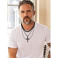 thumbnail image 2 of U7 Stainless Steel Patriotic Black Cross Necklace for Women Men Fashion American Flag Religious Christmas Jewelry Gift, 2 of 9