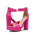 thumbnail image 3 of Sandalia DREAM PAIRS Orinthia Plataforma y Tacón Alto en Gamuza Rosa, 3 of 7