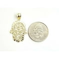 thumbnail image 2 of New 10k yellow gold khamsa hamsa hand lucky Jewish filigree pendant fine gift 2g, 2 of 12