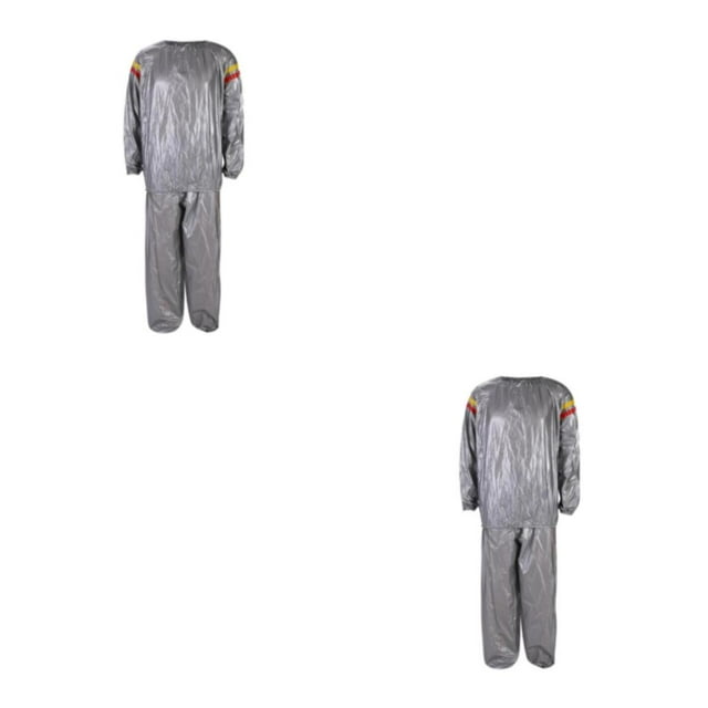 Guardoinrt Quick Sweat Fitness Sauna Suit for Effective Exercise S Silver S to 3XL 2Set