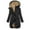 Black, variant on Patlollav Women's Fall Winter Clothing,Solid Color Hooded Plush Cotton Jackets