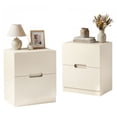 thumbnail image 4 of May in Color 2-Drawer Nightstand Set of 2, Handless Bedside Table for Bedroom, Living Room, Hallway, Beige, 4 of 9