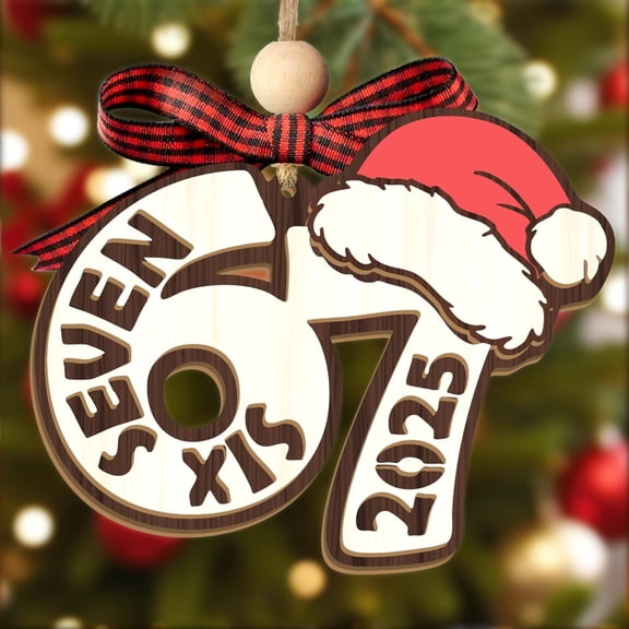 Funny Six Seven Meme Christmas Ornament, Green Hand Holiday Tree Decor, Hilarious White Elephant Gift, Stocking Stuffer Ornament for Adults, Friends, Coworkers undefined