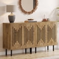 thumbnail image 6 of Tribesigns Set of 2 Sideboard Buffet Cabinet with Storage, 59" Storage Cabinet with Doors & Adjustable Shelves, for Living Room, Kitchen, Light Brown, 6 of 9