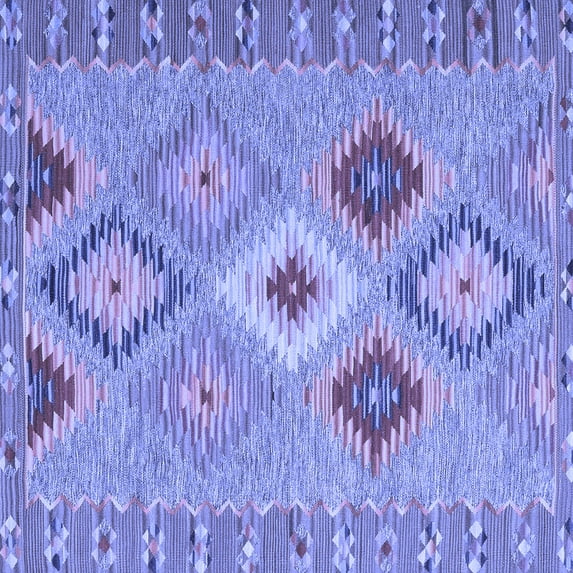 Ahgly Company Indoor Square Southwestern Blue Country Area Rugs, 7' Square