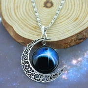 TOYFUNNY Antique Vintage Moon Time Necklace Sweater Chain Pendant Jewelry