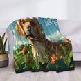 thumbnail image 3 of Uemuo Happy Dog In Flower Field Printed Throw Blanket for Couch, Fluffy Fuzzy Blankets for Bed, Sofa, Cozy Flannel Faux Fur Blanket-60"x50", 3 of 6
