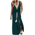 thumbnail image 1 of QIPOPIQ Robes pour Femmes à Étages Sans Manches Tendance Décontractées Robes à Col en V Robe Midi d'Été Robe Imprimée Robe Ample Offres 2023, 1 of 4
