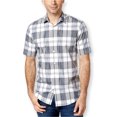 thumbnail image 1 of Alfani - Camisa a cuadros para hombre, ajustada, con botones, color blanco, extragrande, 1 of 1