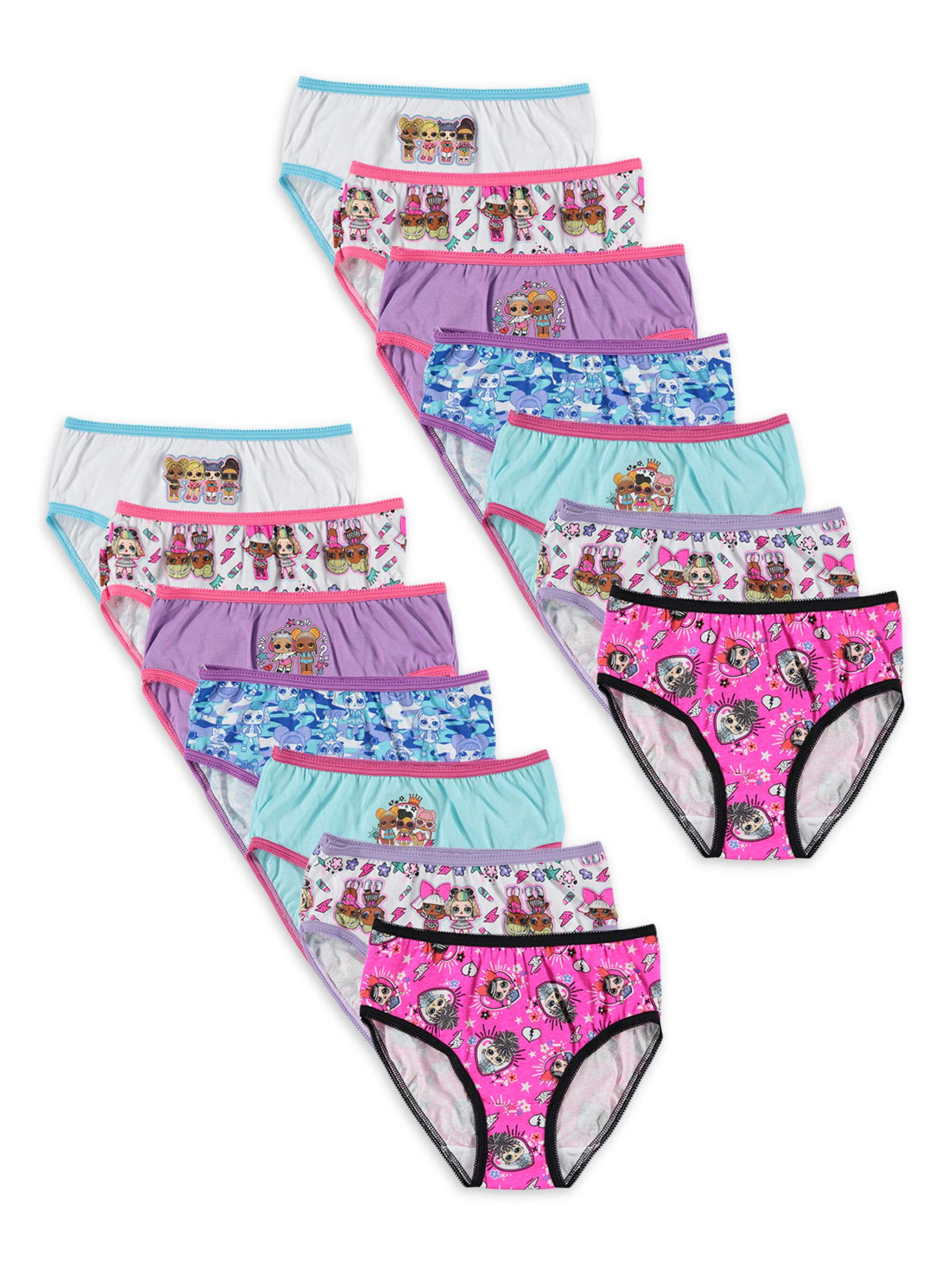 LOL Surprise Girls Underwear, 14 Pack Panties Sizes 4 8