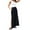 Black, variant on RUTAYY Elegant High Waist Silk Split Long Skirt For Women Solid Color Flowy Swing Skirts