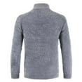 thumbnail image 4 of HOOMEUMY Mens Knitted Fleece Sweater 2025 Trendy Classic Solid Design Stand Collar Tops Slim Fit Blouse Casual Basic Long Sleeve Shirts Fashion Gray XXL, 4 of 4