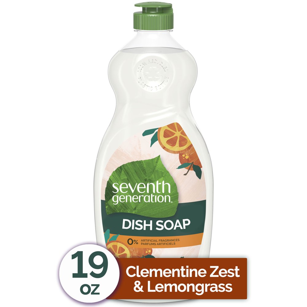 Seventh Generation Dish Soap Liquid Clementine Zest & Lemongrass Scent