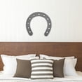 thumbnail image 5 of Raindrops 2pcs Iron Horseshoe Wall Decor Metal Horseshoe Shaped Pendant Wall Horseshoe Sculpture, 5 of 8
