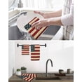 thumbnail image 5 of American Flag Dish Towels Set, Waffle Weave Kitchen Towels 2 Pieces, Vintage Red BlueUSA Flag Microfiber Hair Face Bath Tea Towel Absorbent Quick Drying Cleaning Dish Cloths, 12"x12", 5 of 7