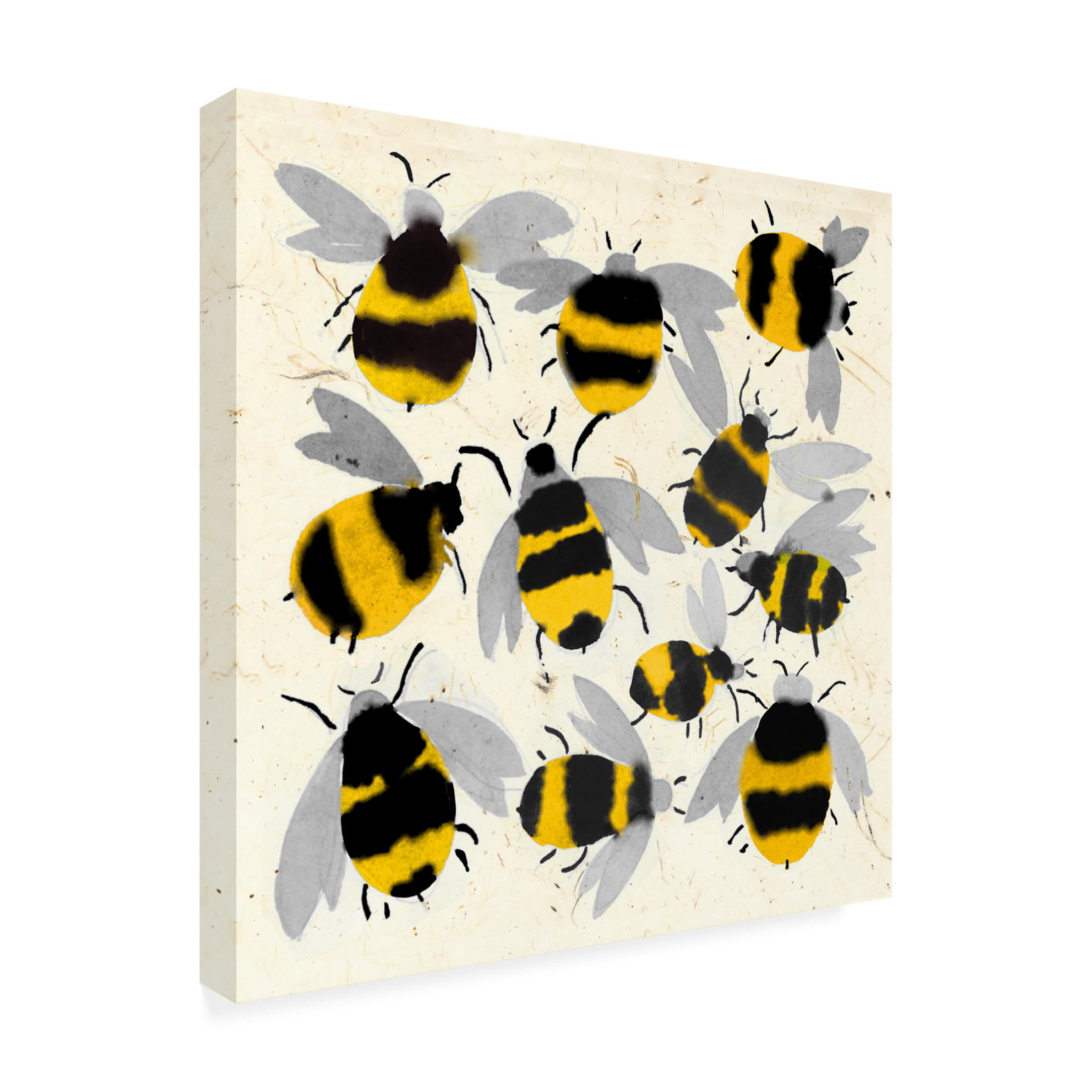 Jenny Frean 'Inky Bees' Canvas Art - 18 x 18 Inches