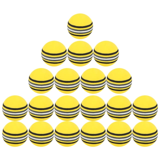 WHAMVOX 20Pcs Indoor Golf Balls Yellow For Practice Aids Safe For Furniture
