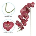 thumbnail image 3 of Uxcell 41" 9 Heads Artificial Orchid Stems Fake Faux Phalaenopsis for Vase Home Wedding Decoration, Black Red 3 Pack, 3 of 5