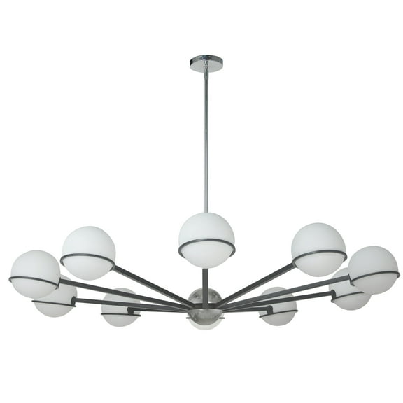 SOF-5010C-MB-PC Dainolite Sofia - 10 Light Chandelier In Modern Style-8.25 Inches Tall and 50 Inches Wide-Matte Black/Polished Chrome Finish