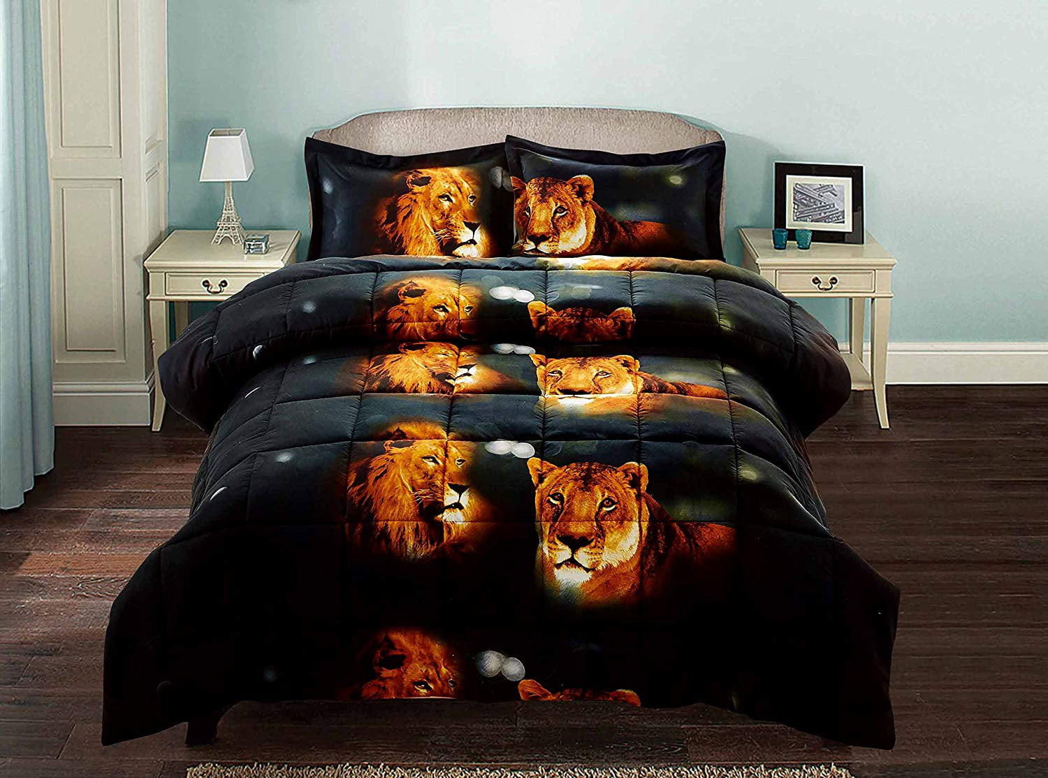 3 Piece 3d Comforter Set 3d Male And Female Lions Printed Comforter Set King Size Y15 Box Stitched Soft Breathable Hypoallergenic Fade Resistant 1pc 3d Print King Comforter 2pcs 3d