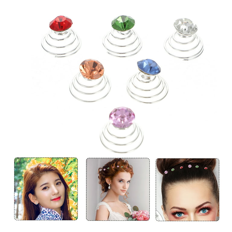 Frcolor Hair Rhinestones Rhinestone Accessories Clips Diamonds Diamond Stick Pearl Crystals Spirals, Size: 1.3X1.3X1.2CM, Other