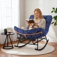 thumbnail image 6 of Indoor Oversized Papasan Rocker - Extendable Footrest & Detachable Cushion, 352lbs Sturdy Reading Lounge for Bedroom, 6 of 8