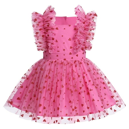 

OBEEII Baby Girl s Summer Ballet Dresses Baby Girl s One-piece Tights Tulle Jumpsuit Cake Smash Dresses For Birthday Party 90 Rose red 1