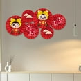 thumbnail image 2 of GUOOL 6x New Year Hanging Paper Fans Birthday Party Flowers Wedding Decor Striped Send Send Blessings, 2 of 7