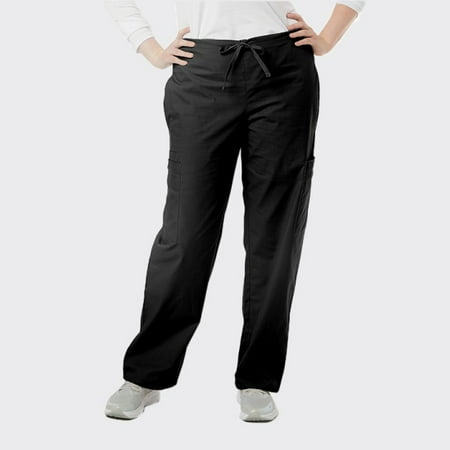 

SPECTRUM UNIFORMS Unisex Scrub Pant Cargo Pant | Elastic and Drawstring Waist Soft Fabric Ideal for Medical Professionals Lab Work Wear Nurse Pant Black