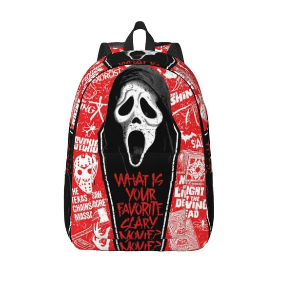 Ghostface Backpack Canvas Casual Lightweight Backpack Fashion Travel Backpack Laptop Backpack 17.7 Inch And15.7inch