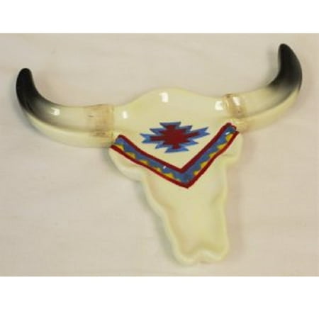 - Western Southwest Bull Skull Ceramic Plate 10.25 X 1.2 X 8.4