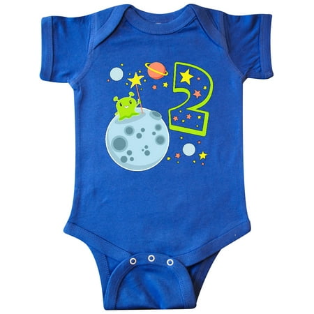 

Inktastic Cute Second Birthday Alien in Space Gift Baby Boy or Baby Girl Bodysuit