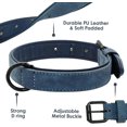 thumbnail image 3 of Hongkaii Soft Padded Leather Dog Collar and Leash Set, Heavy Duty Dog Leash and Collar Set with Metal Buckle, Breathable Dog Collars with 4FT Leather Dog Leash for Small Medium Large Dogs, Blue, L, 3 of 8