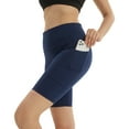 thumbnail image 2 of High Waisted Biker Shorts with Pockets Running Workout Shorts Women Tummy Control Cool Dry Spandex Yoga Shorts, 2 of 7