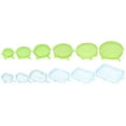thumbnail image 1 of Tapas elásticas de silicona, paquete de 12 tapas de silicona redondas y rectangulares, tapas de silicona reutilizables, diferentes tamaños para tazas, tazones y cubiertas de alimentos, verde/azul, 1 of 6