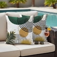 thumbnail image 2 of Outdoor Pillow Cover Bohemian Plant Geometric Art Set of 2 Waterproof Throw Pillowcases Abstract Modern Style Decorative Patio Furniture Pillows for Couch Garden Indoor & Outdoor Use, 2 of 9