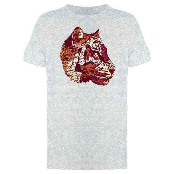 Sideview Of Tiger Abstract Head T-Shirt Men -Image by Shutterstock, Male Large