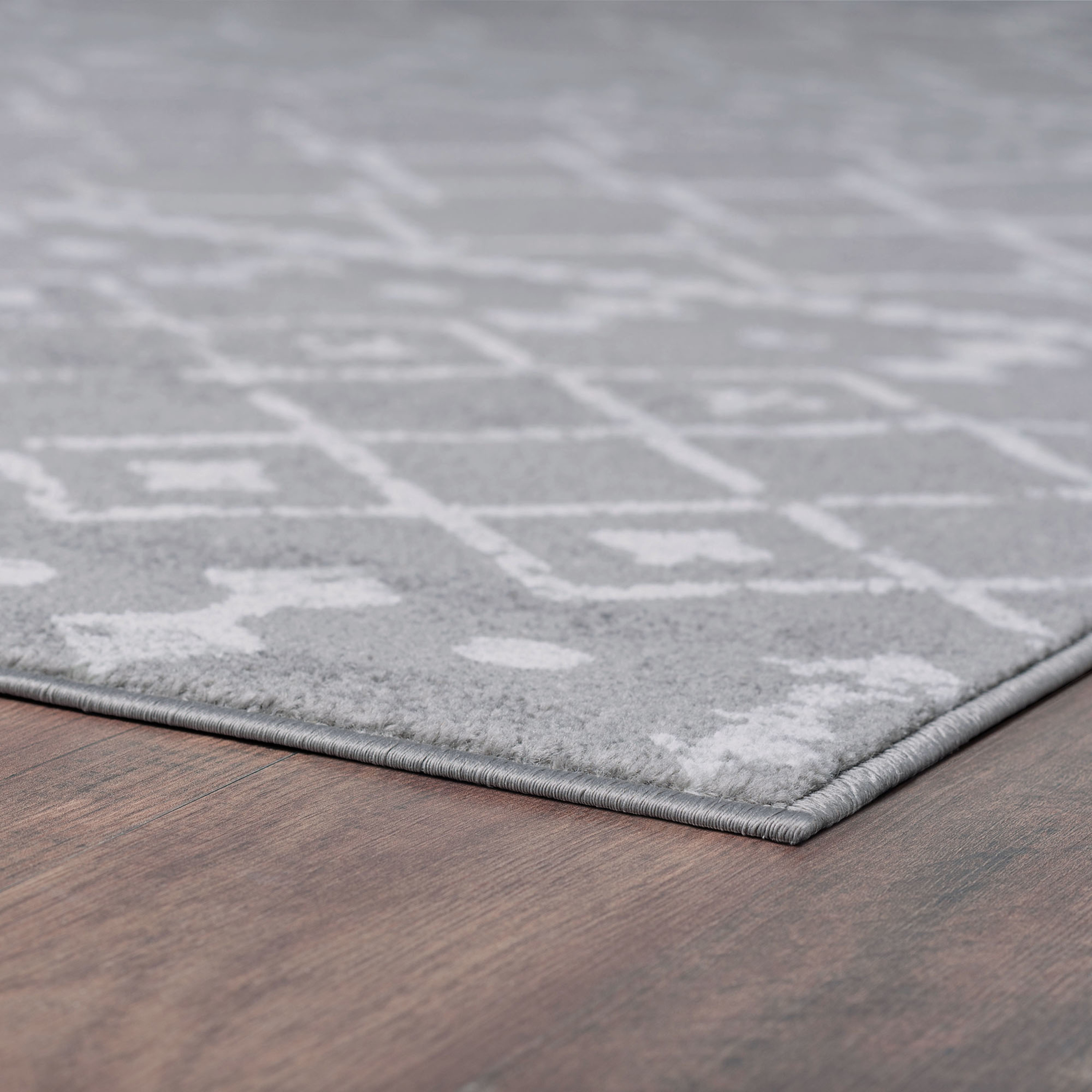 Transitional 2x10 Area Rug (2'3'' x 9'10'') Geometric Gray, Cream Indoor Runner Easy to Clean