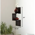 Greenco Zigzag 2 Tier Corner Wood Floating Wall Mounted Shelves