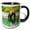 Black/White, variant on 3drose, Alaska, Lake Clark. Young Grizzly Bear Walks the Shoreline., 11oz Two-tone Black Mug