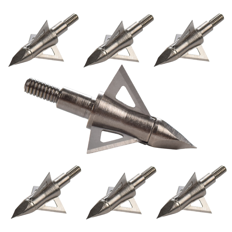 12Pcs Archery Broadheads 100 Grain Crossbow Recurve Compound Bow Arrow