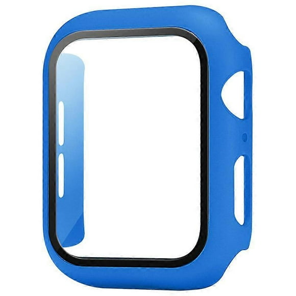 Ice Sea BlueCase Compatible with Apple Watch 44MM, 2 in 1 Protection PC Hardening Case and HD Tempered Glass Film for iwatch 44MM Accessory Screen Pro