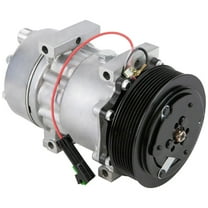 AC Compressor & 130mm 8 Groove A/C Clutch Replaces Sanden SD7H15 4823 w/ 12v Coil & Single Wire Clutch Switch - BuyAutoParts