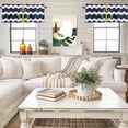 thumbnail image 4 of Navy Blue Window Valance for Kitchen, Wave Stripes Yellow Nautical Anchor Rod Pocket Short Curtain for Small Windows, Light Filtering Decorative Valance, 42 x 18 Inch, 1 Panel, 4 of 9