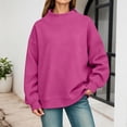 thumbnail image 2 of PRfgtbd Neck Sweatshirt Women Oversized Pullover Long Sleeve Turtleneck Tops Solid Color Casual Comfort Fit Sweatshirts, 2 of 4