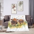 thumbnail image 2 of XMXY Fleece Throw Blanket for Couch, Cute Cartoon Yak Buffalo Lightweight Plush Fuzzy Cozy Soft Bed Blankets and Throws for Sofa, 50"x40" inches, 2 of 8