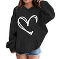thumbnail image 2 of Mercatoo Youth Girls Prepp1 Hoodies Oversized Cute Heart Graphic Pullover Valentines Day Sweatshirt Kids Trendy Long Sleeve Shirt, 2 of 4